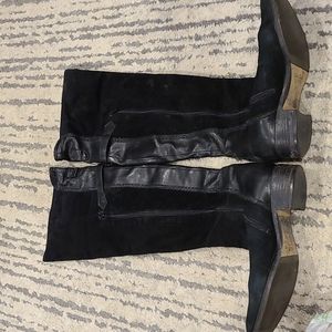 Vero cuoio black suede and Leather tall boots